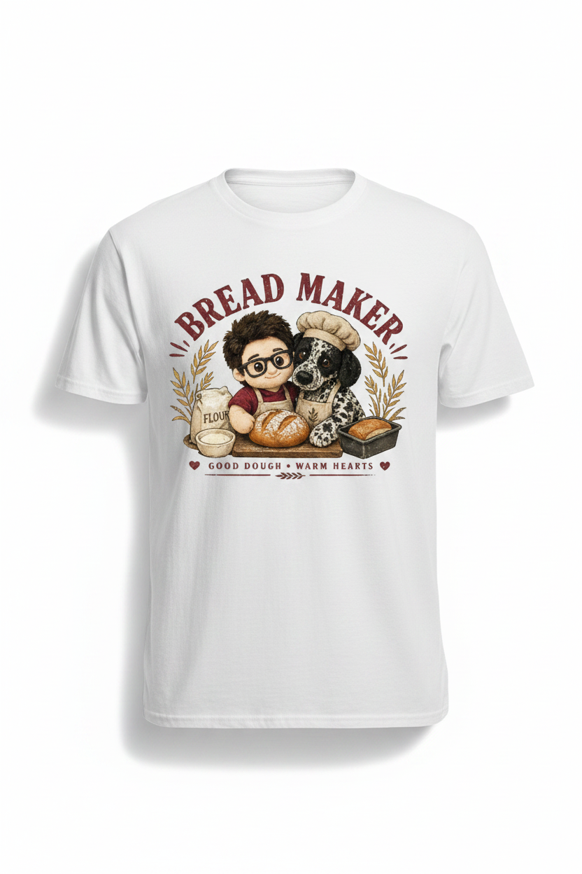 Bread Maker T-Shirt | Cute Plushie Baking Graphic Tee