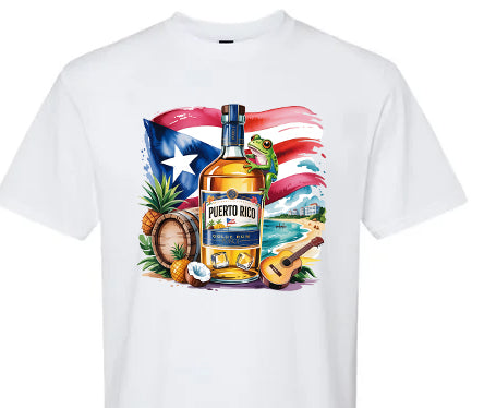 Ponce Puerto Rico Flag & Rum Bottle Design