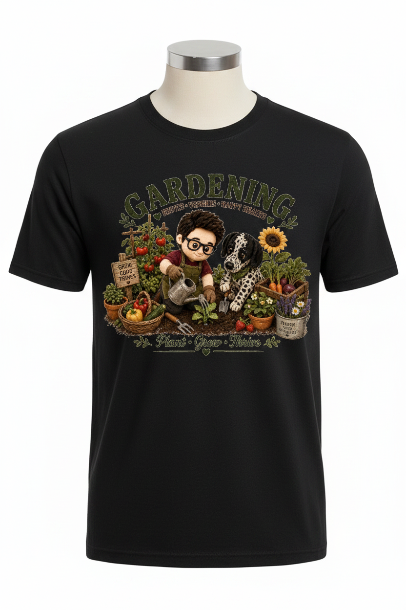 Gardening T-Shirt | Cute Plushie Garden Graphic Tee