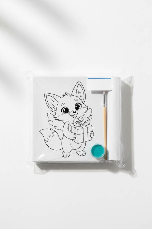 Artistic Canvas Print - Cute Fox Coloring Kit