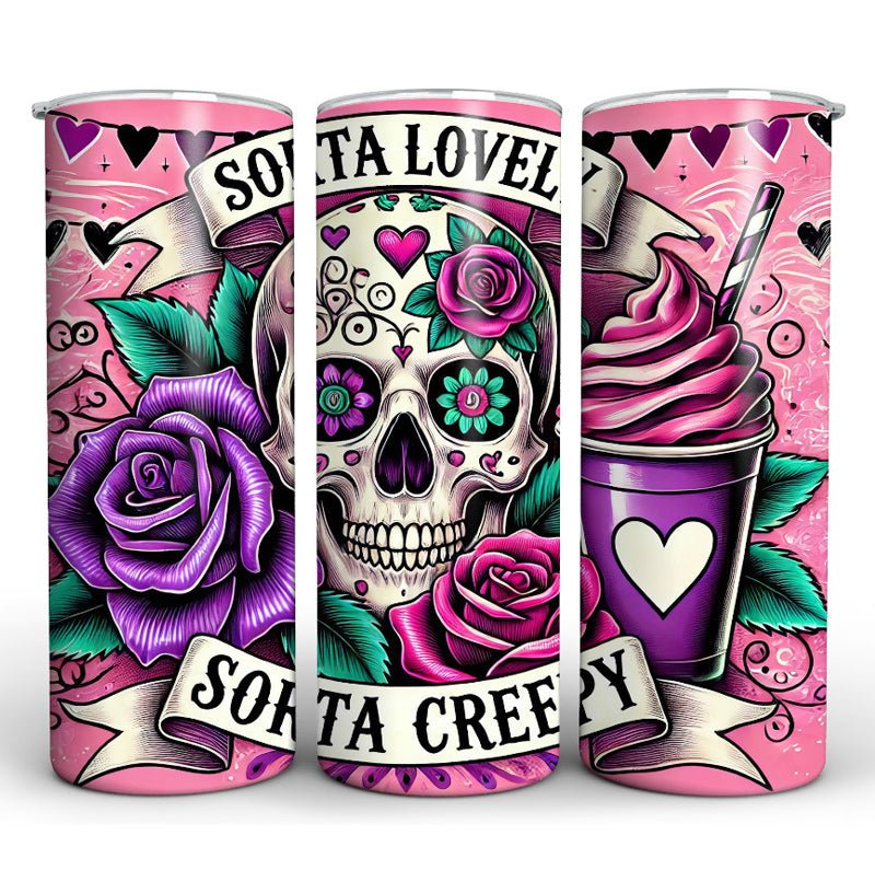 Skull Tumbler pink and purple design 20 oz