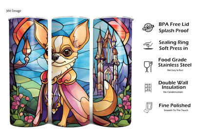 Chihuahua Tumbler 20 oz – Stained Glass Style Stainless Steel