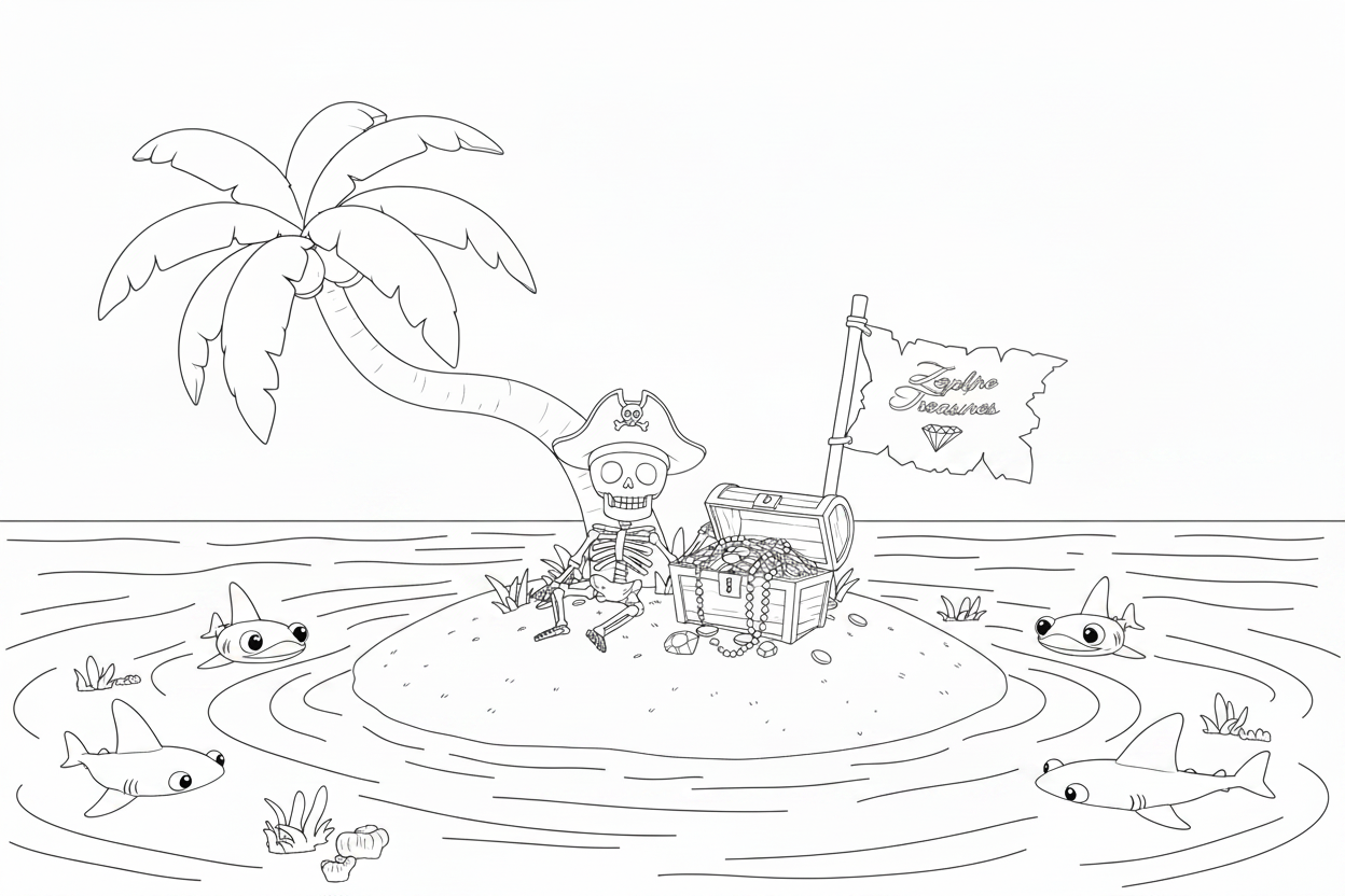 Kids Paint Your Own Canvas Kit – Pirate Island (8x10)