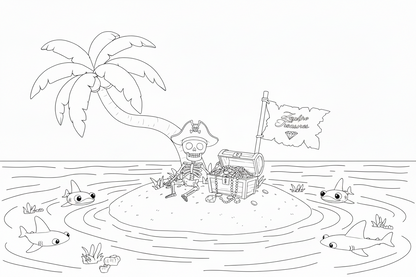 Kids Paint Your Own Canvas Kit – Pirate Island (8x10)