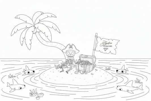 Kids Paint Your Own Canvas Kit – Pirate Island (8x10)