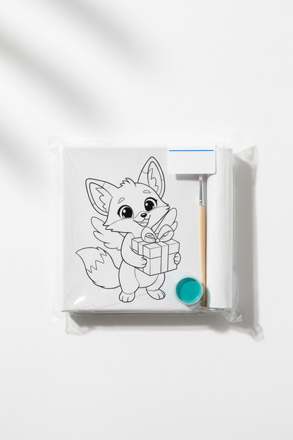 Artistic Canvas Print - Cute Fox Coloring Kit