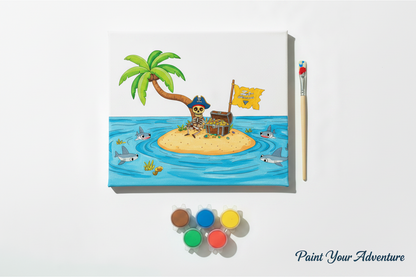 Kids Paint Your Own Canvas Kit – Pirate Island (8x10)