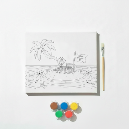 Kids Paint Your Own Canvas Kit – Pirate Island (8x10)