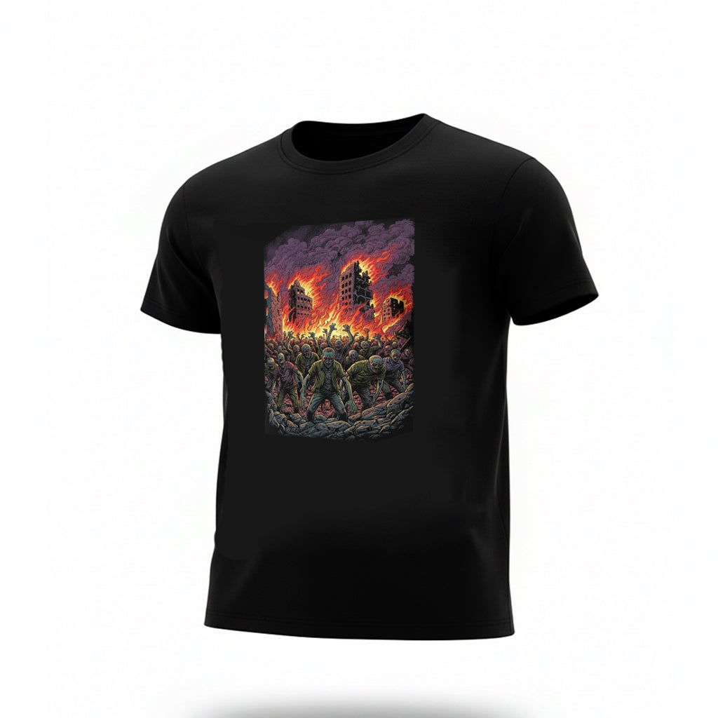 Zombie Invasion Men's Black Graphic Tee