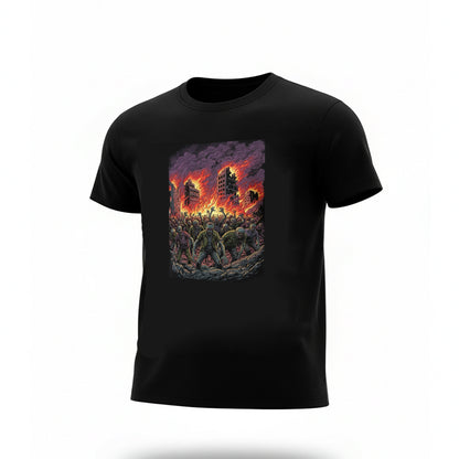 Zombie Invasion Men's Black Graphic Tee
