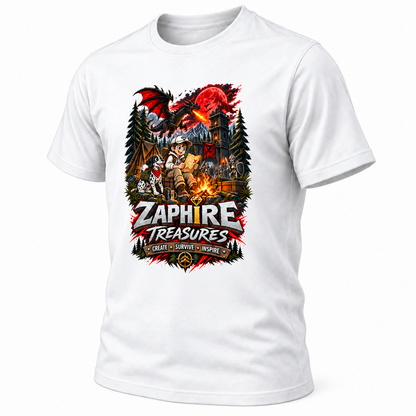 Zaphire Treasures Adventure Graphic T-Shirt | Dragon Fantasy Tee