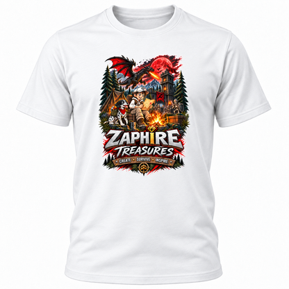 Zaphire Treasures Adventure Graphic T-Shirt | Dragon Fantasy Tee