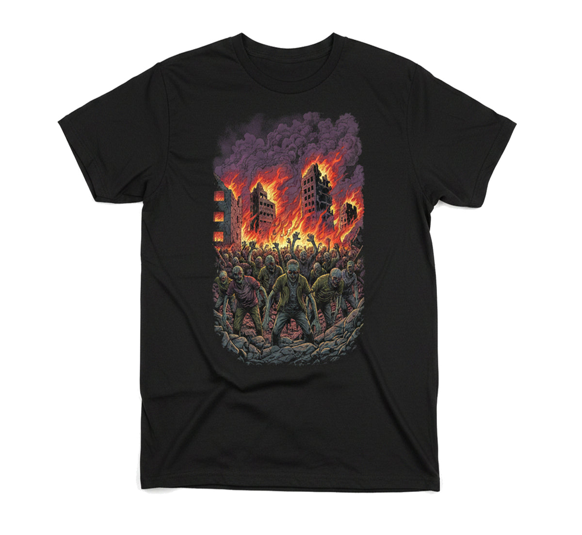 Zombie Invasion Men's Black Graphic Tee