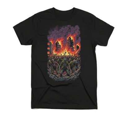 Zombie Invasion Men's Black Graphic Tee